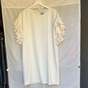 CeCe Cream  Dress with Ruffle Detail